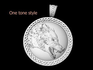 wolf pendant 3D प्रिंट मॉडल