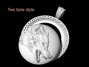 wolf pendant 3D प्रिंट मॉडल