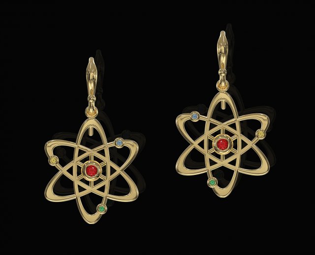atom earrings Modelo de Impressão 3D .c4d .max .obj .3ds .fbx .stl .blend 