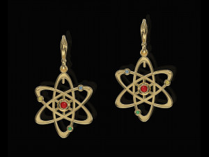 atom earrings Modelo de Impressão 3D