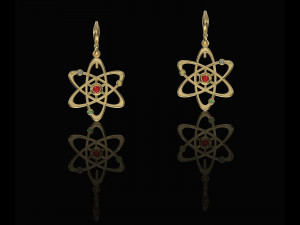 atom earrings Modelo de Impressão 3D