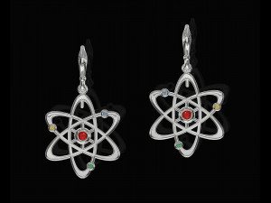 atom earrings Modelo de Impressão 3D
