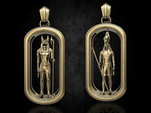 호루스와 아누비스 펜던트 3D 프린트 모델