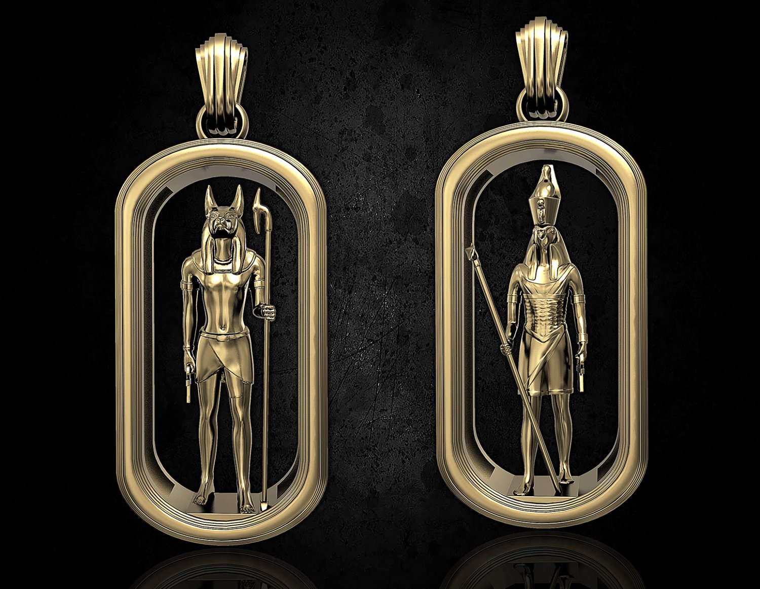 Gold shop anubis pendant
