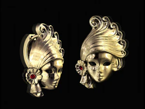 сережки-венеціанська маска 3D Принт Модель