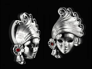 venice mask earrings 3D Print Model