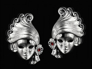 venice mask earrings Model Cetak 3D