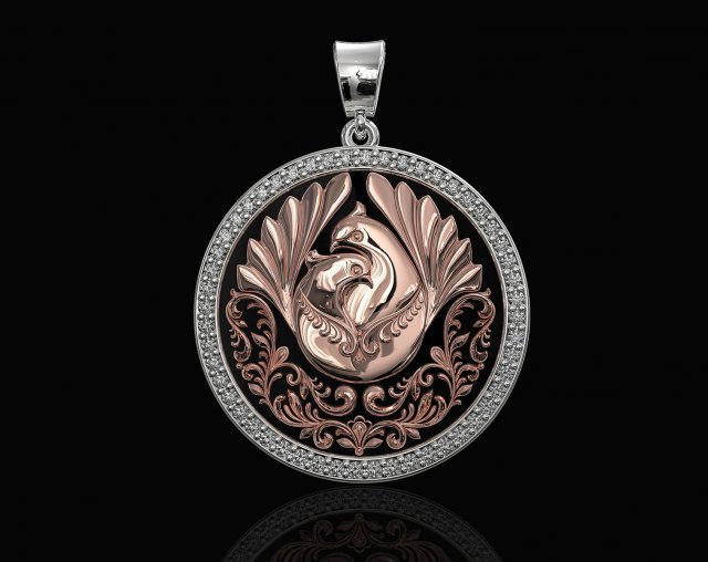 the loving doves pendant 3Dプリントモデル .c4d .max .obj .3ds .fbx .stl .blend 