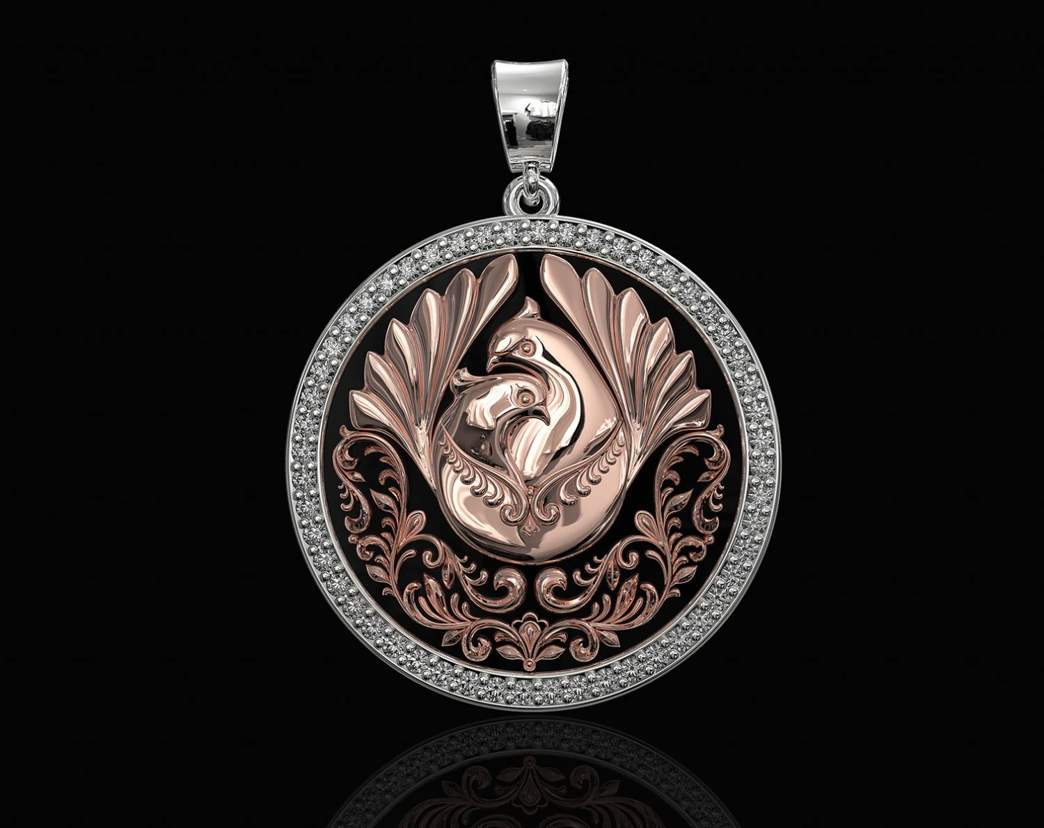 the loving doves pendant 3D Print Model .c4d .max .obj .3ds .fbx .stl .blend 