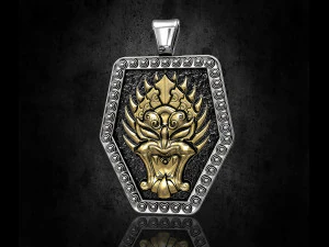 aztec devil mask pendant 3D Print Model