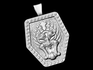 aztec devil mask pendant 3D Print Model