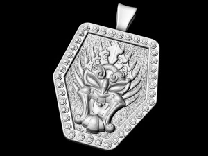 aztec devil mask pendant 3D Print Model