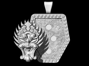 aztec devil mask pendant Model do druku 3D