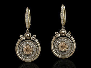 swan earrings with gems 3D Print Model