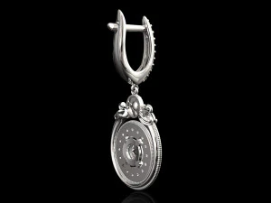 swan earrings with gems 3D Print Model
