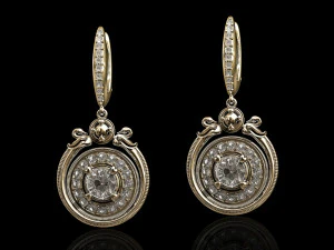swan earrings with gems 3D Print Model