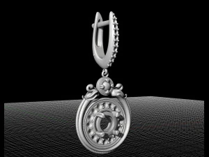 swan earrings with gems 3D Print Model