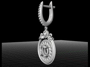 swan earrings with gems 3D Print Model