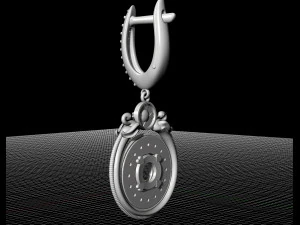 swan earrings with gems 3D Print Model