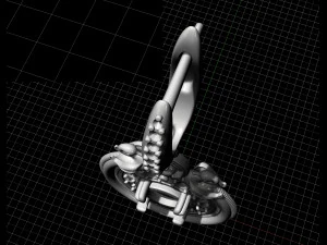 swan earrings with gems 3D Print Model