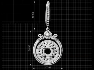 swan earrings with gems 3D Print Model