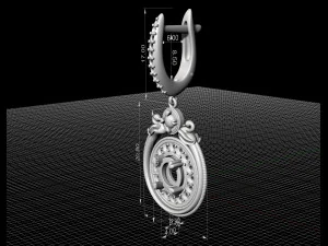 swan earrings with gems 3D Print Model