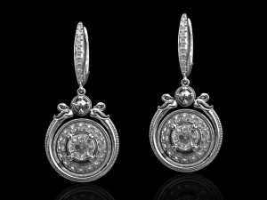 swan earrings with gems 3D-printmodel