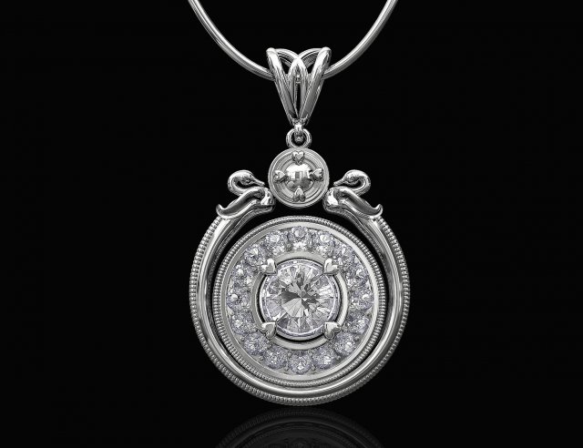 swan pendant with gems Modèles 3D en vedette .c4d .max .obj .3ds .fbx .stl .blend 