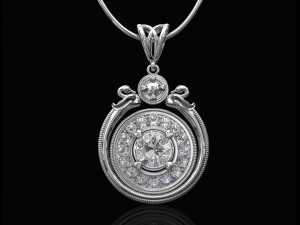 swan pendant with gems 3D Print Model