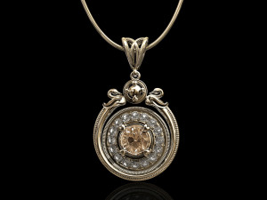 swan pendant with gems Modèles 3D en vedette