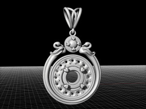 swan pendant with gems Modèles 3D en vedette