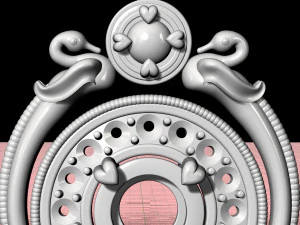 swan pendant with gems 3D Print Model