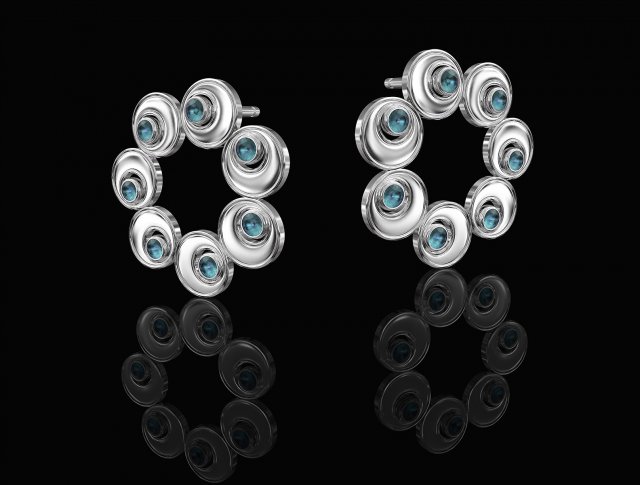 round ayes earrings 3D Baskı Modeli .c4d .max .obj .3ds .fbx .stl .blend 