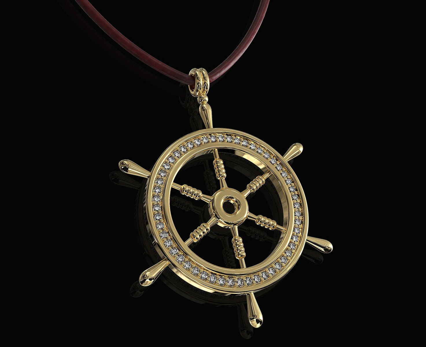 ship wheel pendant 3D Print Model .c4d .max .obj .3ds .fbx .stl .blend
