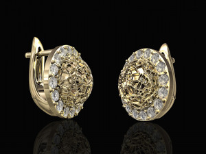 textured half ball earrings 3D 프린트 모델