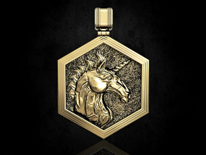 unicorn pendant 3Dプリントモデル