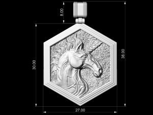 unicorn pendant 3D Принт Модель