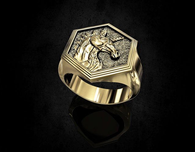 unicorn ring 3D Принт Модель .c4d .max .obj .3ds .fbx .stl .blend 