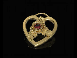 rose in heart pendant 3D Print Model