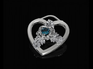 rose in heart pendant 3D 打印模型