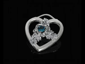 rose in heart pendant 3D Print Model