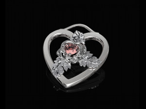 rose in heart pendant 3D 프린트 모델