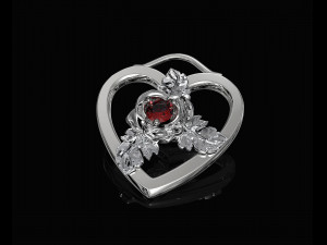 rose in heart pendant 3D 打印模型