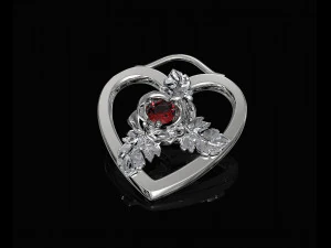 rose in heart pendant 3D Print Model