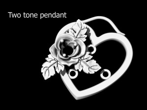 rose in heart pendant 3D 打印模型