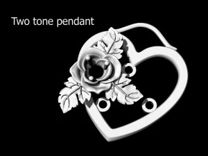 rose in heart pendant 3D Print Model
