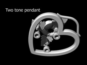 rose in heart pendant 3D Print Model