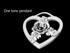 rose in heart pendant 3D Print Model