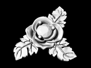 rose with leaves earrings 3D-Druckmodell