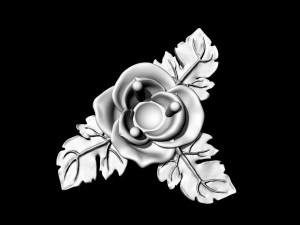 rose with leaves earrings 3D-Druckmodell